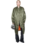 Studio Studio Abbie Green Long Bomber Jacket