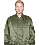 Studio Studio Abbie Green Long Bomber Jacket