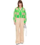 Stine Goya Amara Green And Beige Checkered Cardigan