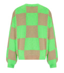 Stine Goya Amara Green And Beige Checkered Cardigan