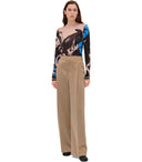 Stine Goya Beige Satin Wide Bein Hosen