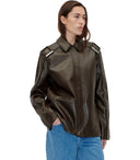 Stine Goya Leder Effekt Schokoladenjacke
