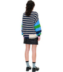 Stine Goya Shea Blue Striped Crewneck Jumper
