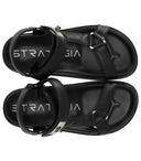 Strategia Black Flat Sandal