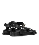 Strategia Black Flat Sandal