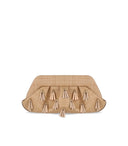 Themoirè Emera Paper Fringes Macadamia Clutch Bag