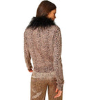 Twinset Animal Print Cardigan With Feathers