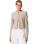 Twinset beige paljetter beskurna jacka