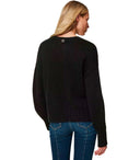 Twinset Black Crewneck Jumper With Embroidery