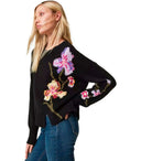 Twinset Black Crewneck Jumper With Embroidery