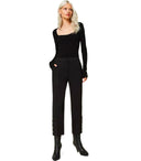 Twinset Black Cropped Trousers With Buttons