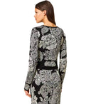 Twinset Black Jacquard Knitted Crop Top