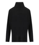 Twinset Black Oversize Turtleneck Jumper With Rhinestones