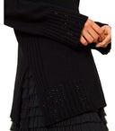 Twinset Black Oversize Turtleneck Jumper With Rhinestones