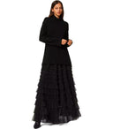 Twinset Black Oversize Turtleneck Jumper With Rhinestones