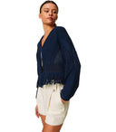 Twinset Blue Fringed Cardigan