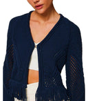 Twinset Blue Fringed Cardigan