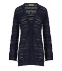 Twinset Blue Perforated Cardigan