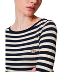 Twinset Blue White Striped Jumper