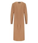 Twinset Camel Ribbed Maxi Cardigan