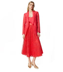 Jupe plissée en dentelle corail de corail