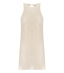 Twinset Cream Dress With Rhinestones