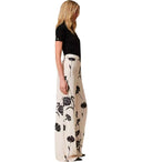 Twinset Cream Floral Wide Leg Trousers