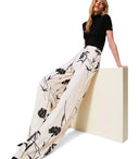 Twinset Cream Floral Wide Leg Trousers