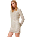 Twinset Cream Jacket With Rhinestones