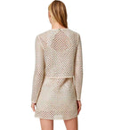 Twinset Cream Jacket With Rhinestones