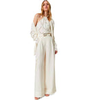 Twinset Cream Top With Feathers