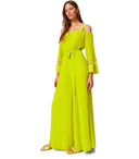 Twinset Light Lemon Pleated Jumpsuit