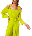 Twinset Light Lemon Pleated Jumpsuit