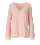 Twinset Pink Jumper With Feathers