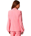 Blazer à poitrine simple rose rose