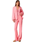 Blazer à poitrine simple rose rose