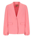 Blazer à poitrine simple rose rose
