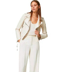 Chaqueta de motociclista blanca de gemelos