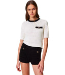 Twinset blanc noir cuit