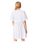 Twinset White Dress With Sangallo Embroidery