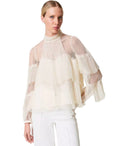 Twinset White Pleated Blouse