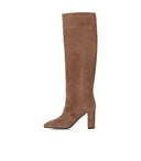Via Roma 15 Beige Suede Heeled High Boot