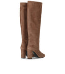 Via Roma 15 Beige Suede Heeled High Boot