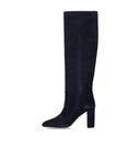 Via Roma 15 Blue Suede Heeled High Boot