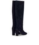 Via Roma 15 Blue Suede Heeled High Boot