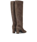 Via Roma 15 Grey Suede Heeled High Boot