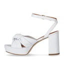 Via Roma 15 Knot White Heeled Sandal