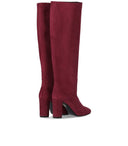 Via Roma 15 Red Suede High Heeled Boot
