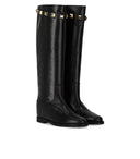 Via Roma 15 Boot High Boot Black Santa Monica avec des goujons