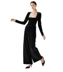 Weili Zheng Black Velvet Wide Leg Trousers